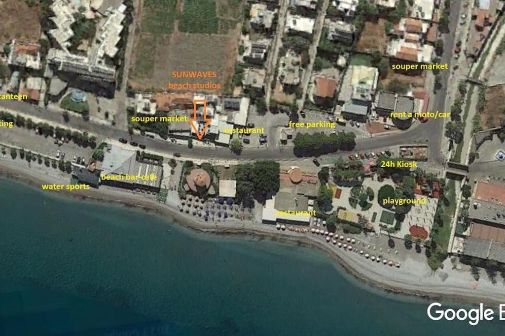 Sunwaves Beach Studio I Ialysos  Bagian luar foto